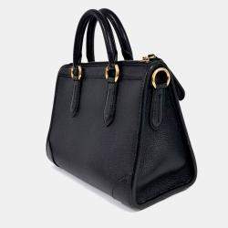 Pre Owned حقيبة يد علوية للسفر سالفاتوري فيراجامو غانشيني جلد أسود