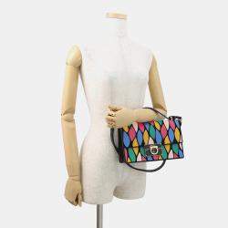 مملوكة مسبقًا Ferragamo Gancini 2Way Shoulder Bag Black/Multicolor Leather