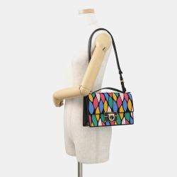 مملوكة مسبقًا Ferragamo Gancini 2Way Shoulder Bag Black/Multicolor Leather