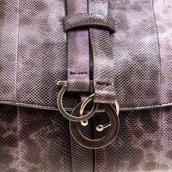 Pre Owned Salvatore Ferragamo Dark Beige Karung Clutch