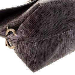 Pre Owned Salvatore Ferragamo Dark Beige Karung Clutch