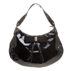 مملوكة مسبقًا حقيبة سالفاتوري فيراغامو ميس فارا جلد لامعة سوداء