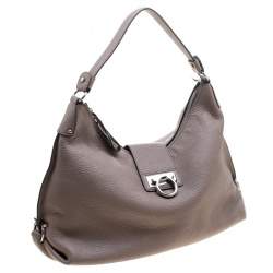 Pre Owned حقيبة سالفاتوري فيراغامو فانيسا جلد وردية فاتحة