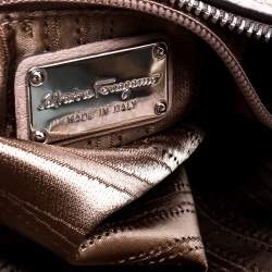 Pre Owned حقيبة سالفاتوري فيراغامو فانيسا جلد وردية فاتحة