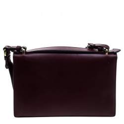 Pre Owned Salvatore Ferragamo Burgundy Leather Aileen Gancio Shoulder bag