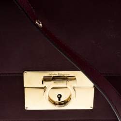 Pre Owned Salvatore Ferragamo Burgundy Leather Aileen Gancio Shoulder bag