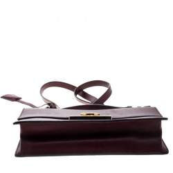 Pre Owned Salvatore Ferragamo Burgundy Leather Aileen Gancio Shoulder bag