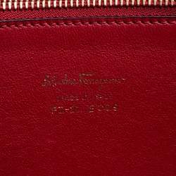 Pre Owned Salvatore Ferragamo Burgundy Leather Aileen Gancio Shoulder bag