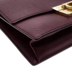 Pre Owned Salvatore Ferragamo Burgundy Leather Aileen Gancio Shoulder bag