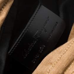 Salvatore Ferragamo Brown Rod Connector Wood Drawstring Bag
