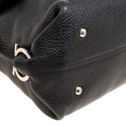 Salvatore Ferragamo Black Leather Medium Sofia Satchel