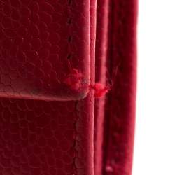 Pre Owned Salvatore Ferragamo Pink Double Gancio Leather Continental Wallet