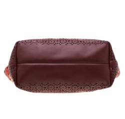 مملوكة مسبقًا Salvatore Ferragamo Multicolor Leather Laser Cut Shopper Tote