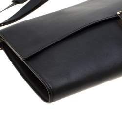 Pre Owned Salvatore Ferragamo Black Leather Afef Gancio Clutch