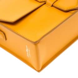 Salvatore Ferragamo Mustard Leather Altea Box Crossbody Bag