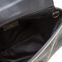 Pre Owned Salvatore Ferragamo Black Raffia and Leather Small Sofia Satchel