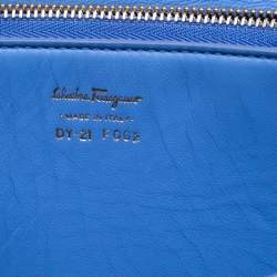 Pre Owned Salvatore Ferragamo Blue/Gold Python Gancio Lock Shoulder Bag