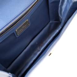 Pre Owned حقيبة كتف سالفاتوري فيراغامو جيني جلد زرقاء فاتحة