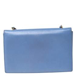 Pre Owned حقيبة كتف سالفاتوري فيراغامو جيني جلد زرقاء فاتحة