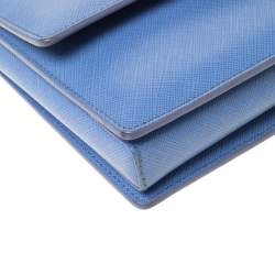 Pre Owned حقيبة كتف سالفاتوري فيراغامو جيني جلد زرقاء فاتحة