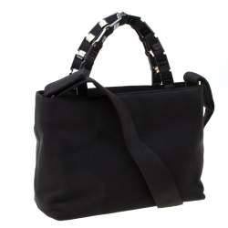 Pre Owned Salvatore Ferragamo Black Canvas Tote