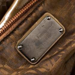 مملوكة مسبقًا حقيبة سالفاتوري فيراغامو جلد أخضر زيتوني لامع