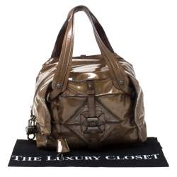 مملوكة مسبقًا حقيبة سالفاتوري فيراغامو جلد أخضر زيتوني لامع