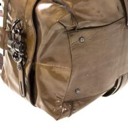 مملوكة مسبقًا حقيبة سالفاتوري فيراغامو جلد أخضر زيتوني لامع