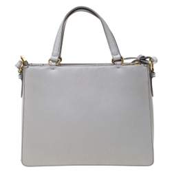 مملوكة مسبقًا Salvatore Ferragamo Light Grey Leather Tracy Tote