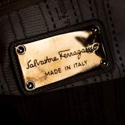Salvatore Ferragamo Olive Green Metallic Leather Medium Briana Tote