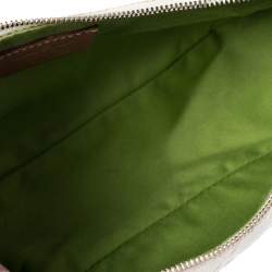  Salvatore Ferragamo Off White/Brown Gancini Embossed Leather Shoulder Bag