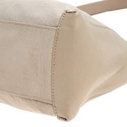 Pre Owned حقيبة كتف سالفاتوري فيراغامو جلد وقماش بيج