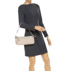 Pre Owned حقيبة كتف سالفاتوري فيراغامو جلد وقماش بيج