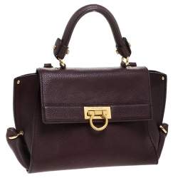 مملوكة مسبقًا Salvatore Ferragamo Burgundy Sofia Leather Top Handle Bag