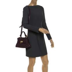 مملوكة مسبقًا Salvatore Ferragamo Burgundy Sofia Leather Top Handle Bag
