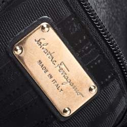 Pre Owned Salvatore Ferragamo Black Nubuck and Leather Hobo 