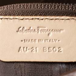 Pre Owned Salvatore Ferragamo Beige Woven Leather Bice Tote