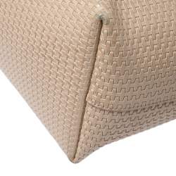 Pre Owned Salvatore Ferragamo Beige Woven Leather Bice Tote