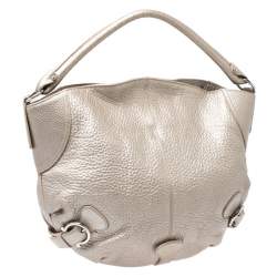 Salvatore Ferragamo Metallic Gold Leather Hobo