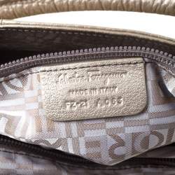 Salvatore Ferragamo Metallic Gold Leather Hobo