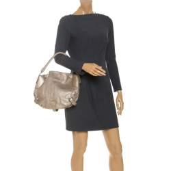 Salvatore Ferragamo Metallic Gold Leather Hobo