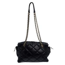 مملوكة مسبقًا Salvatore Ferragamo Black Quilted Leather Ginette Chain Shoulder Bag