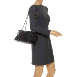 مملوكة مسبقًا Salvatore Ferragamo Black Quilted Leather Ginette Chain Shoulder Bag