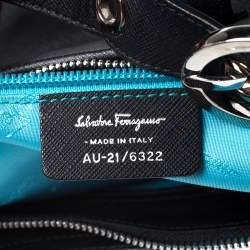 Pre Owned Salvatore Ferragamo Black Leather Hobo