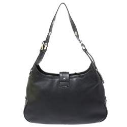 Pre Owned Salvatore Ferragamo Black Leather Hobo