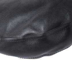Pre Owned Salvatore Ferragamo Black Leather Gancini Hobo