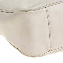 Pre Owned Salvatore Ferragamo Off-White Leather Hobo