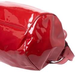 Pre Owned Salvatore Ferragamo Red Patent Leather Marisa Satchel