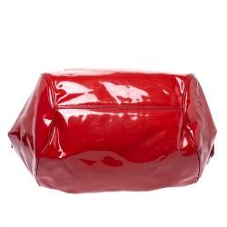 Pre Owned Salvatore Ferragamo Red Patent Leather Marisa Satchel