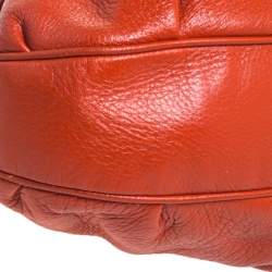 Pre Owned Salvatore Ferragamo Orange Leather Gancini Lucchetto Hobo